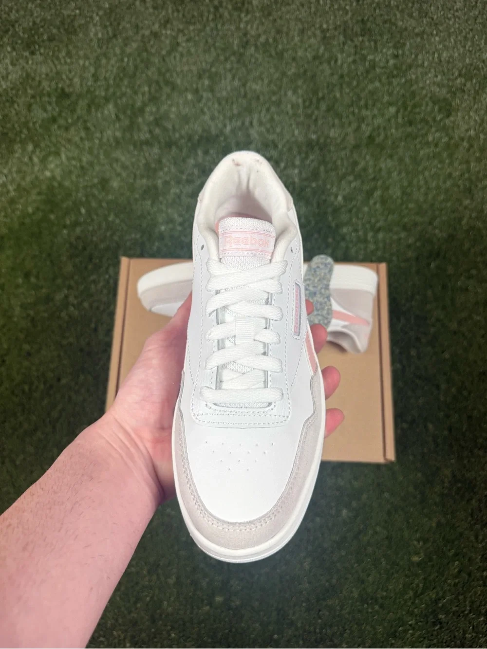 Women’s Reebok White and Pink Casual Sneakers
